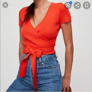 COPY - 236.ARTIZIA 🌺Women's Orange Wrap Top